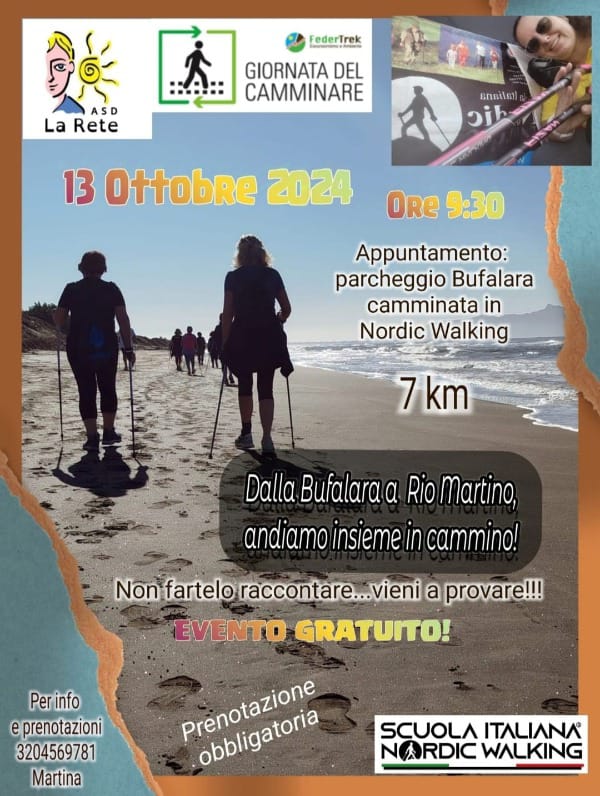 Nordic walking in spiaggia