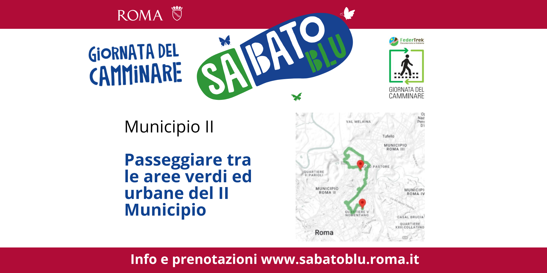 Giornata del Camminare "Sabato Blu" a Roma -  2 ° Municipio - Passeggiare tra le aree verdi ed urbane del II Municipio
