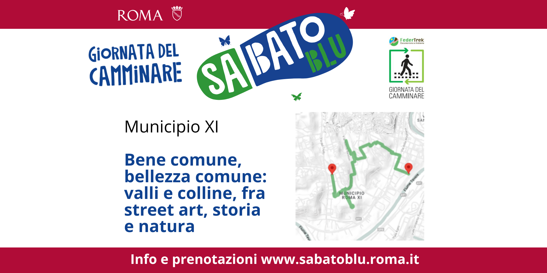 Giornata del Camminare "Sabato Blu" a Roma - 11 ° Municipio - Bene comune, bellezza comune: valli e colline, fra street art, storia e natura