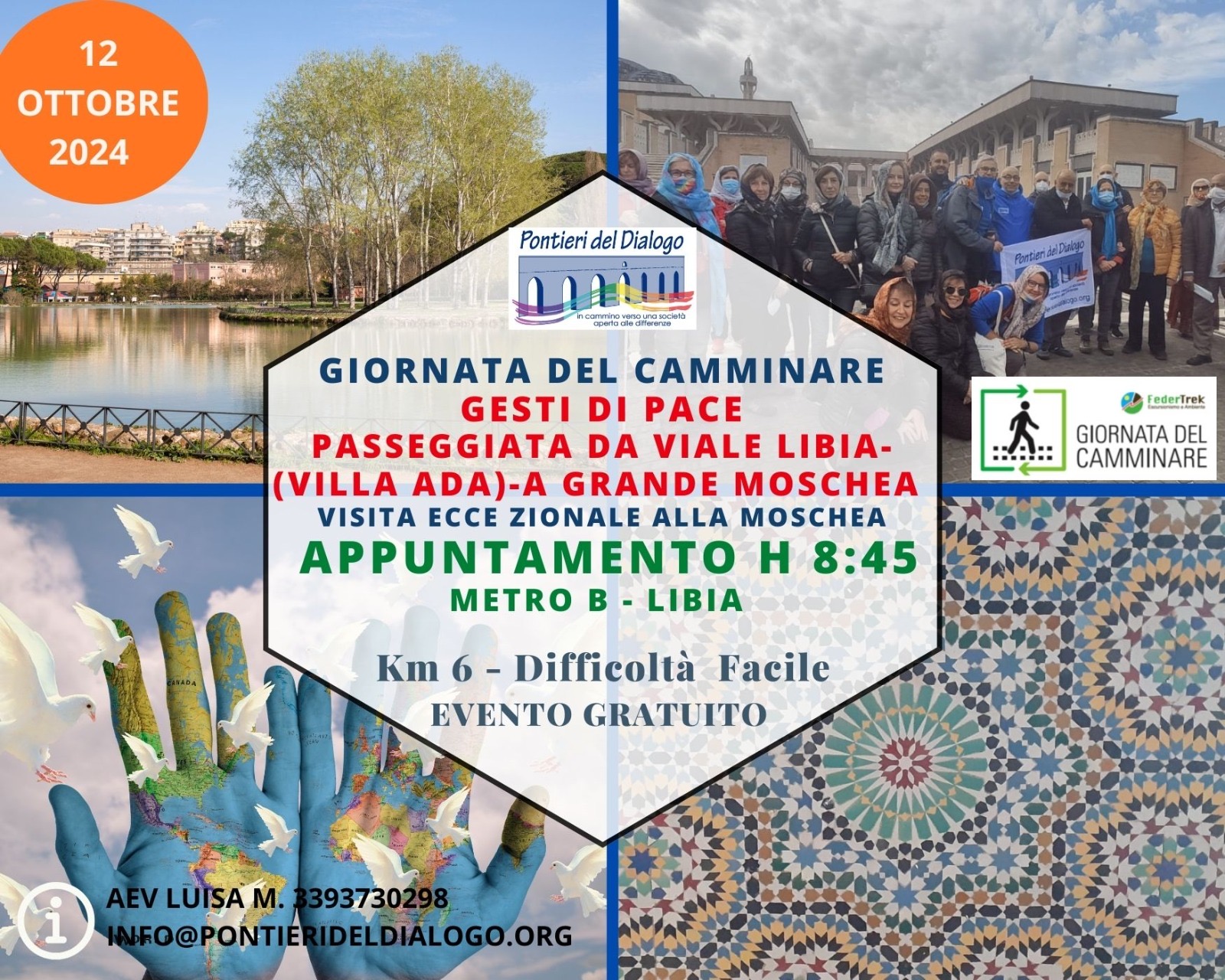 Gesti di Pace, da Viale Libia ( passando per Villa Ada) alla Grande Moschea (con visita)
