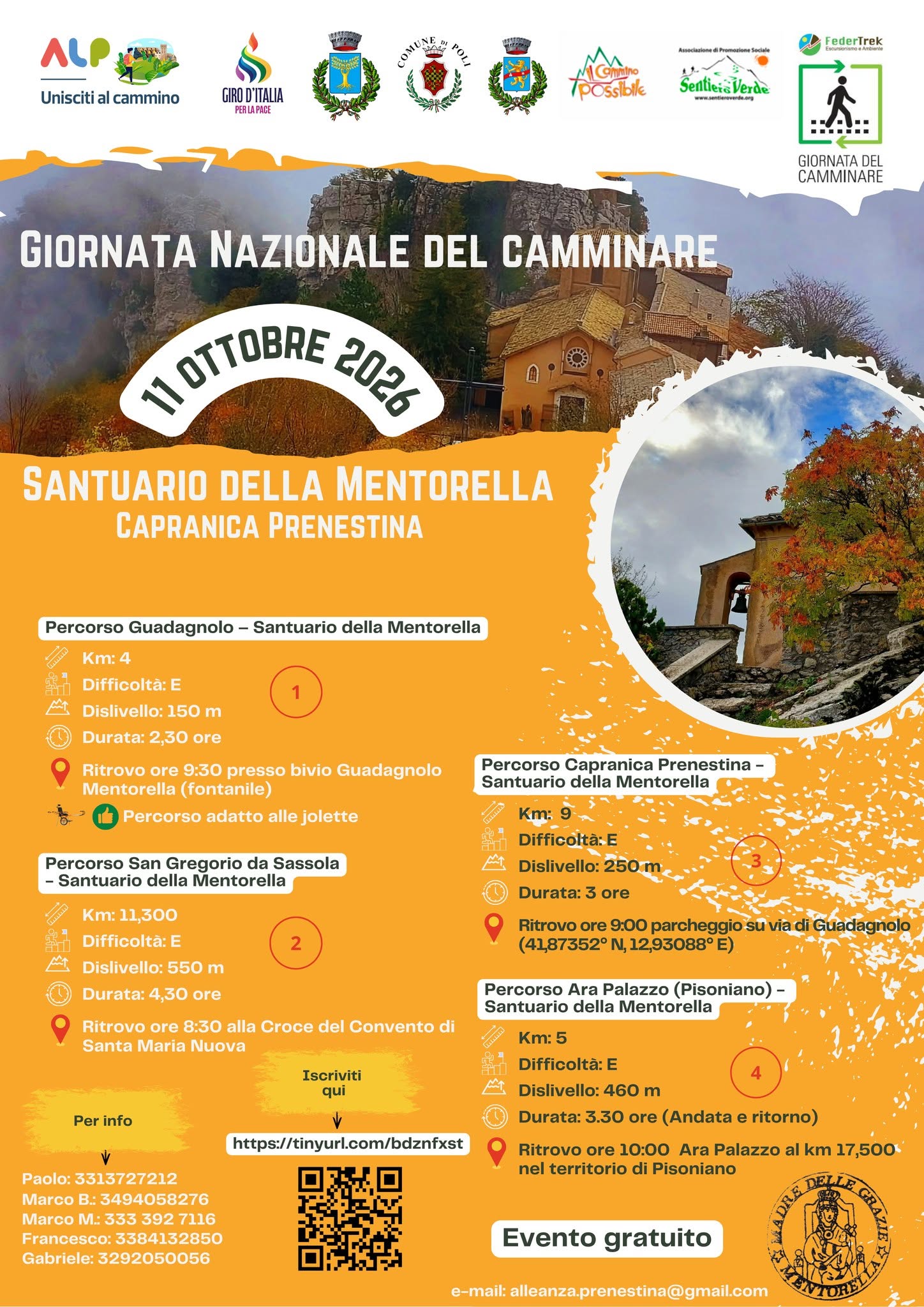 Passi di Pace verso il Santuario della Mentorella